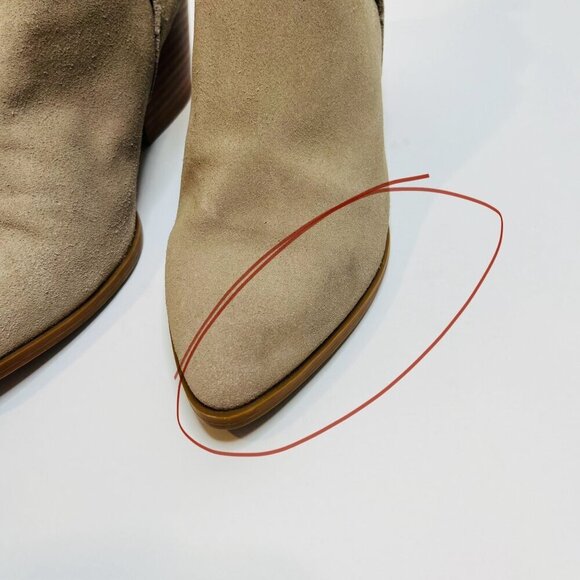 Dolce Vita Daine tan suede leather Block heel pointy toe ankle boots Size 7.5 - Picture 5 of 10